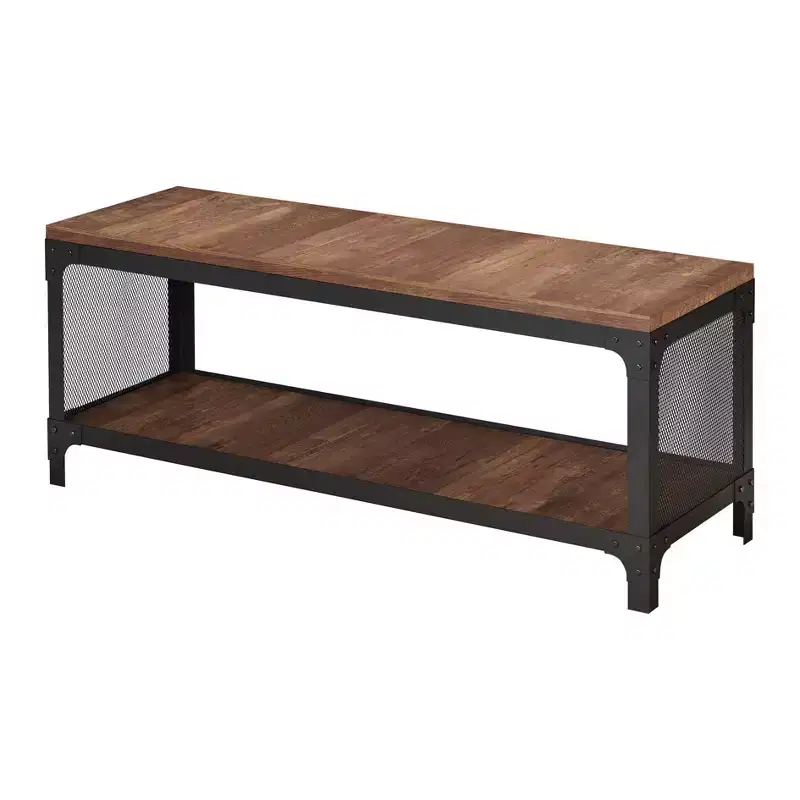 HOMES: Inside + Out Yamasaki Storage Entryway Bench Reclaimed Oak