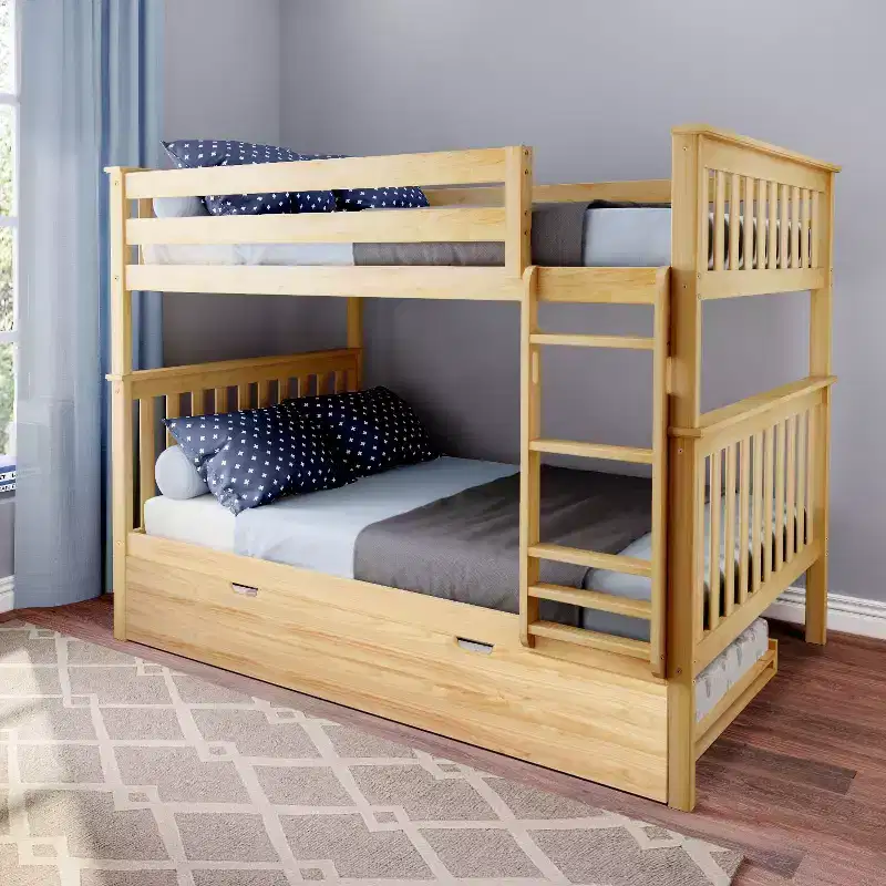 Max & Lily Full over Full Bunk Bed with Trundle Bed