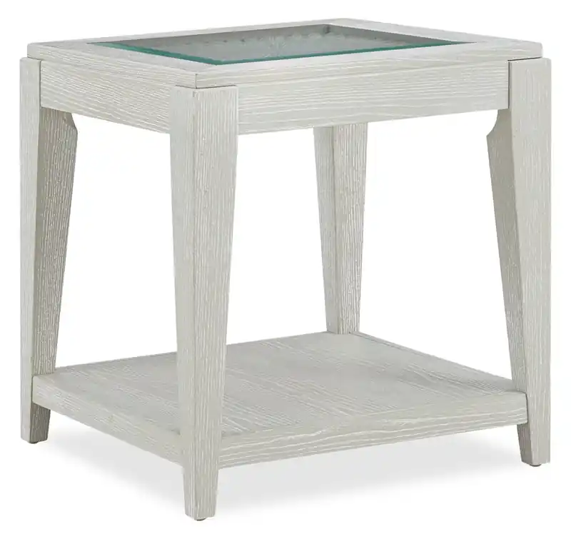 23 Solid Wood End Table with Shelf - Sand