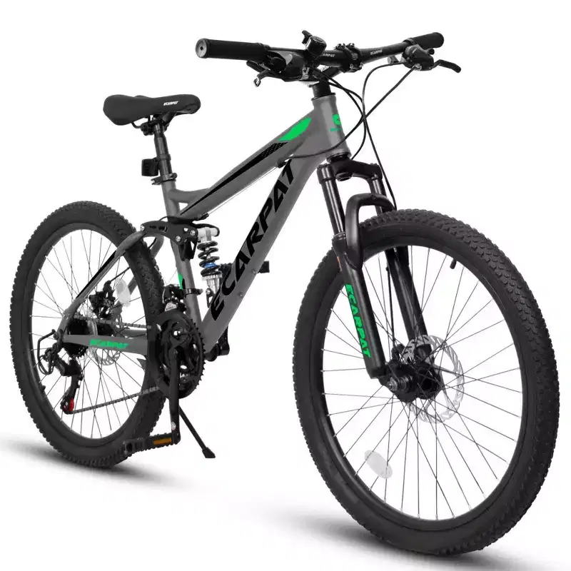 NAYSAYE Bicycle 27.5 Inch Full Suspension Mountain Bike 21 Speed with Dual Shock Absorbers for Men and Women, Gray, 68.1*27*39.7