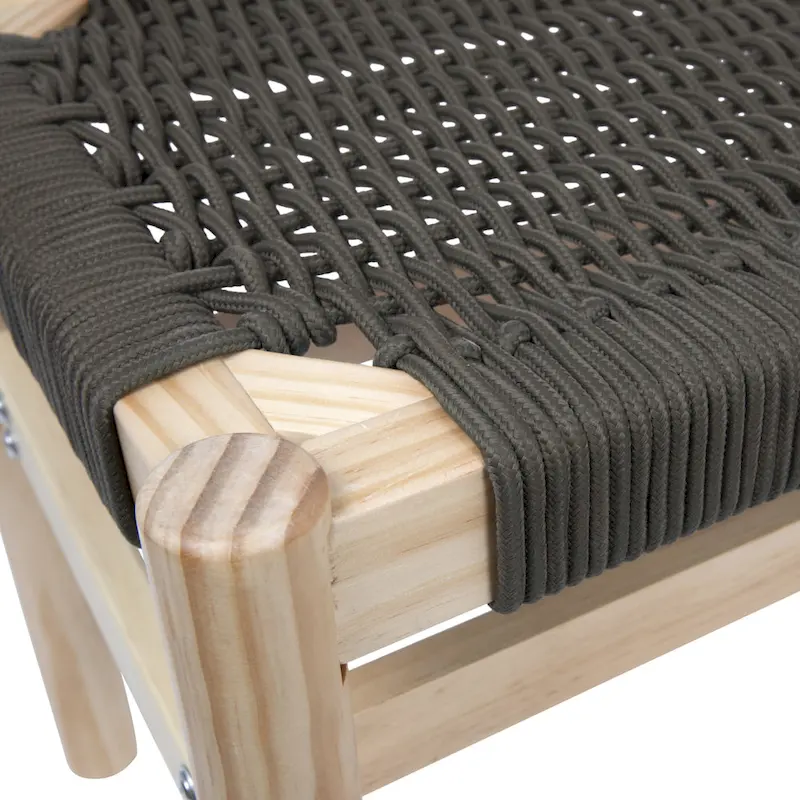 Fernway Solid Wood and Woven Rope Entryway Bench - 43.3L x 15.0W x 18.0H