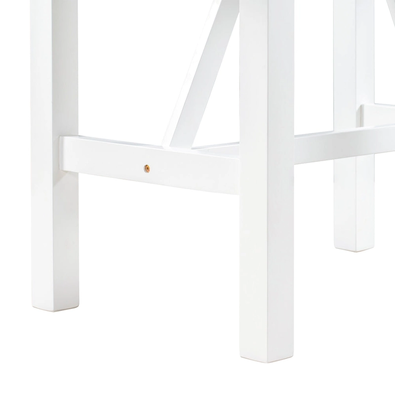 White 3-Piece Wooden Counter Height Dining Table Set with Drop Leaf Table & 2 Chairs