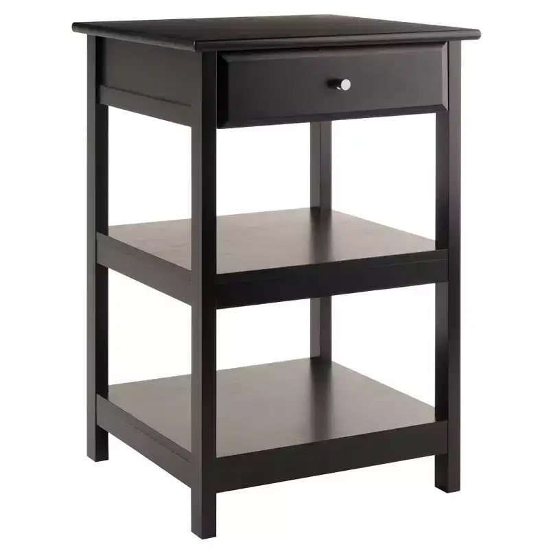 Printer Stand with 2 Shelves & 1 Drawer – Hardwood, 30.71