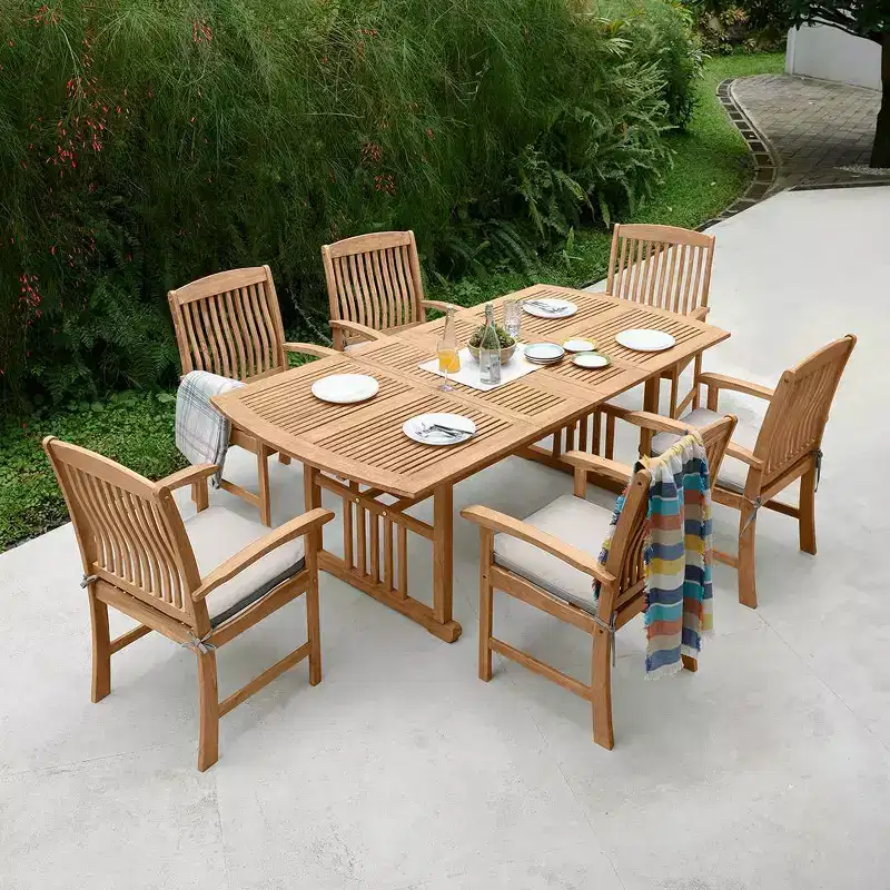 Sonoma Lane Merkel 7pc Teak Outdoor Dining Set with Cushions