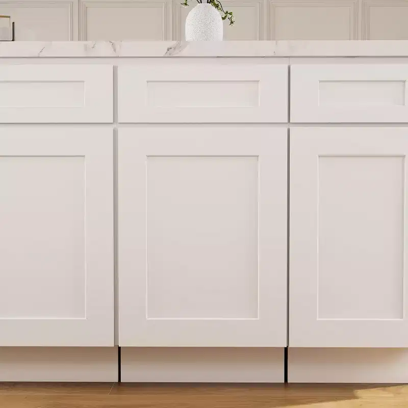 CASAINC 18 in. W x 24 in D x 34.5 in H Base Cabinet with Pull Out Waste Basket - Full Overlay, Soft Close Hinges, RTA Plywood Cabinets