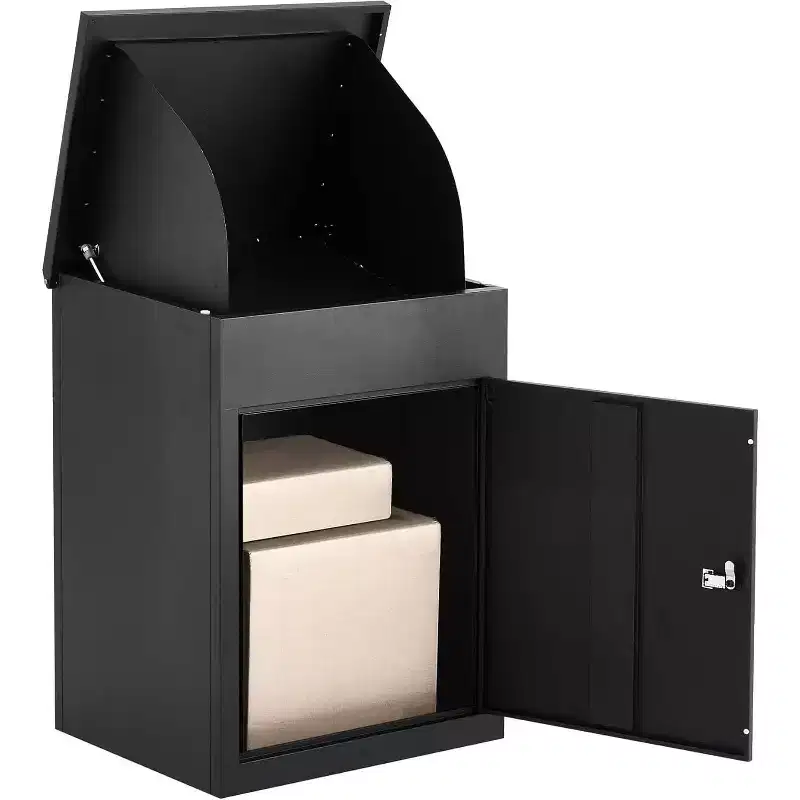 43.3 Outdoor Package Delivery Boxes, Galvanized Steel Wall/Floor Mounted Large Outside Parcel Drop Box for Porch, Curbside, Fence