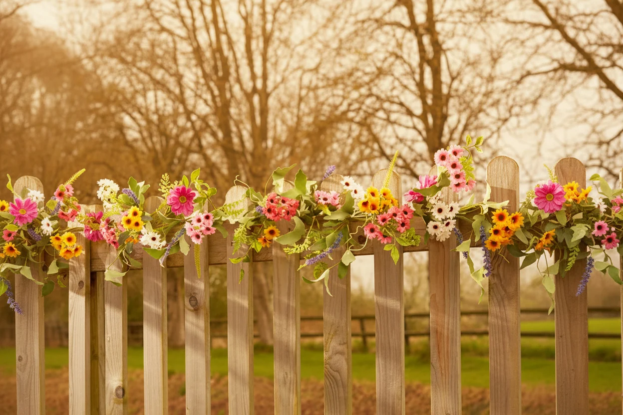 Artificial Flower Garland UV Resistant Outdoor Decoration 6ft