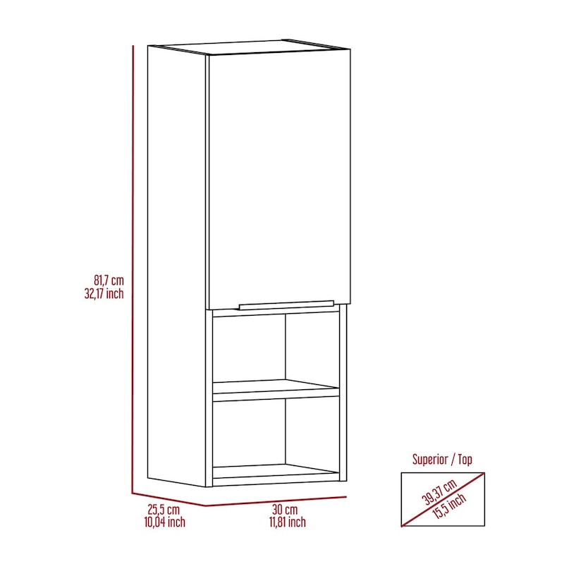 Medicine Cabinet Hazelton,Bathroom, Smokey Oak Finish,High quality and durable