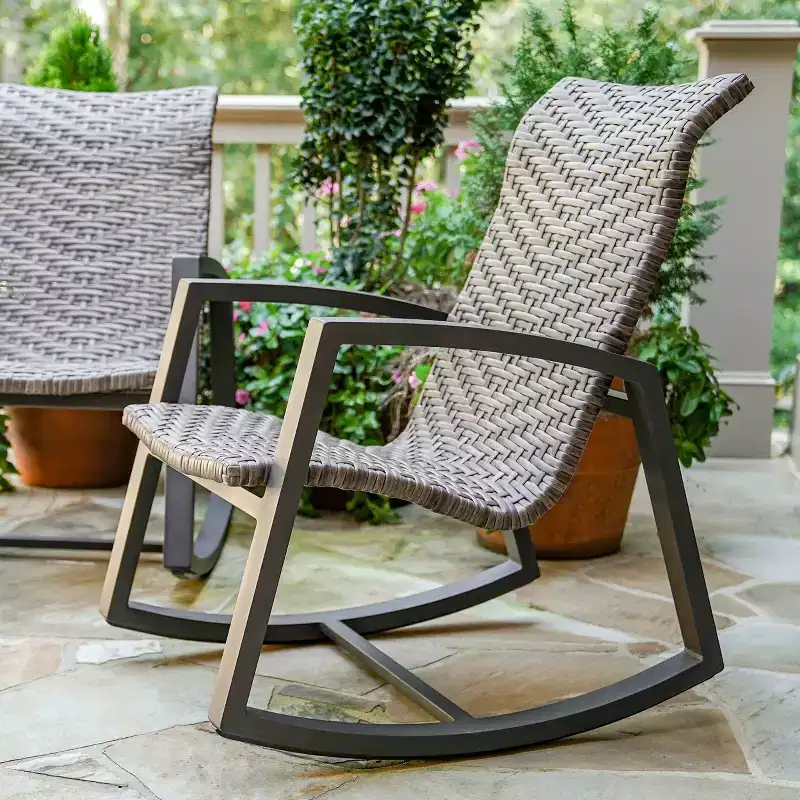 Leisure Made 2pc Marion Wicker Rocking Chairs