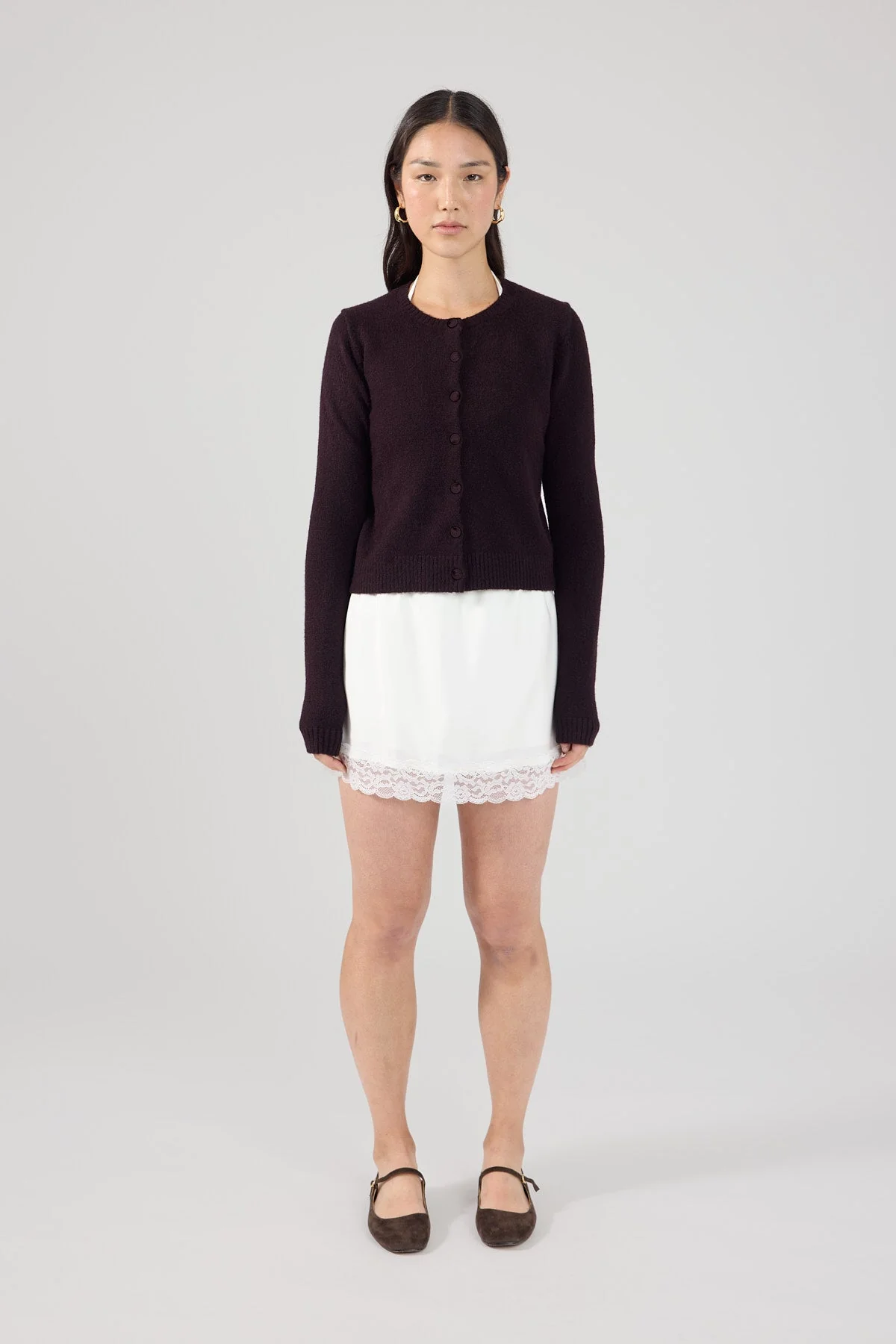 Knit Cardigan Dark Brown