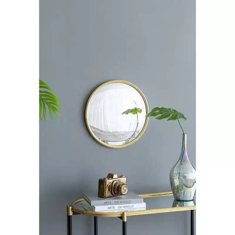 Round Mirror, Circle Mirror with Iron Frame for Living Room Bedroom Vanity Entryway Hallway, Gold