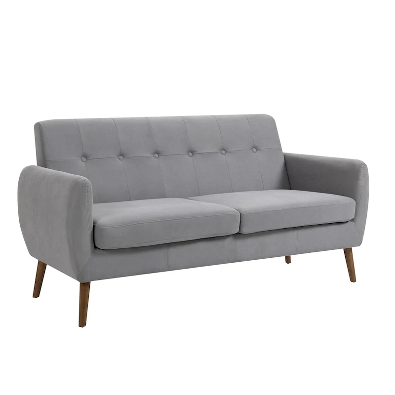 Loveseat Small Sofa Couch, Fabric, Rubberwood