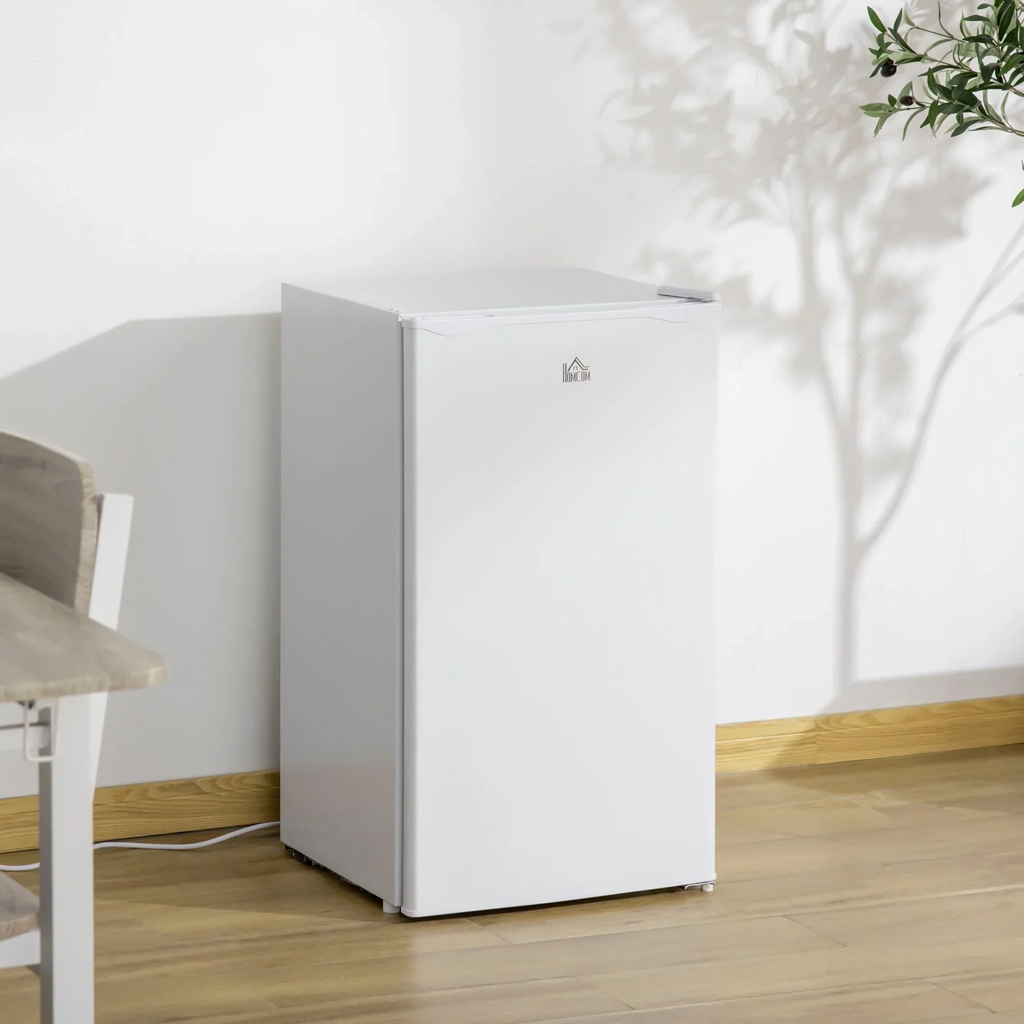 3.2 Cu.Ft Mini Fridge with Freezer, Single Door Compact Refrigerator with Adjustable Thermostat for Bedroom