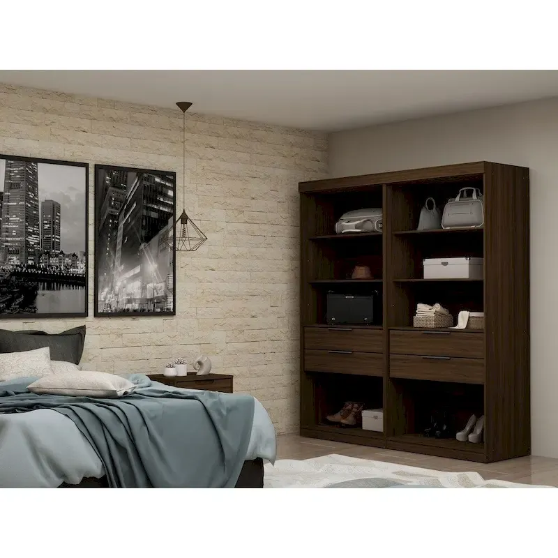 Open 2 Sectional Modern Wardrobe Clo