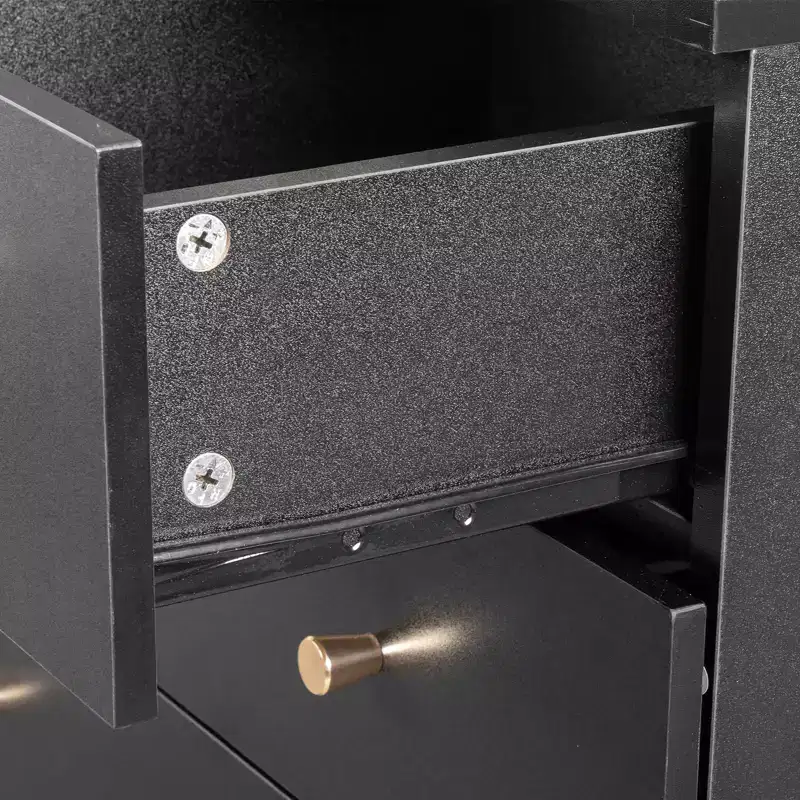 Karl Home 7-Drawer Black Particle Board 25.98in. W Chest of Drawer