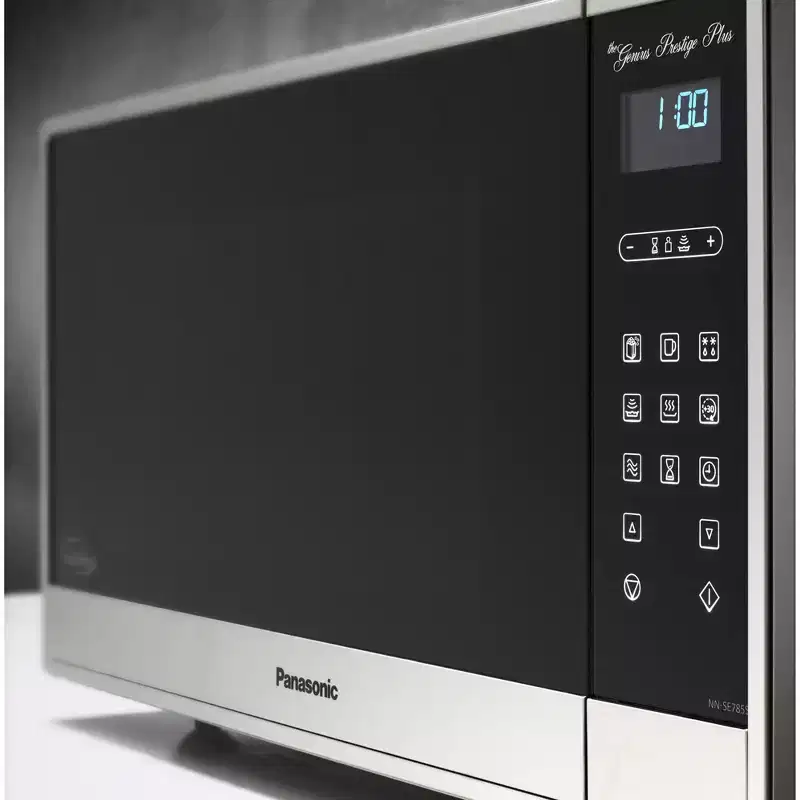 Panasonic 1.6 cu ft Cyclonic Inverter Microwave Oven - Silver - SE785S: Countertop, 1250W, Child Lock, 10 Power Levels
