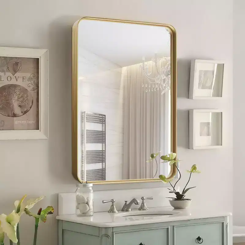 Dovelina Wall Mounted Mirror Rectangle Metal Framed Bathroom Vanity Mirror