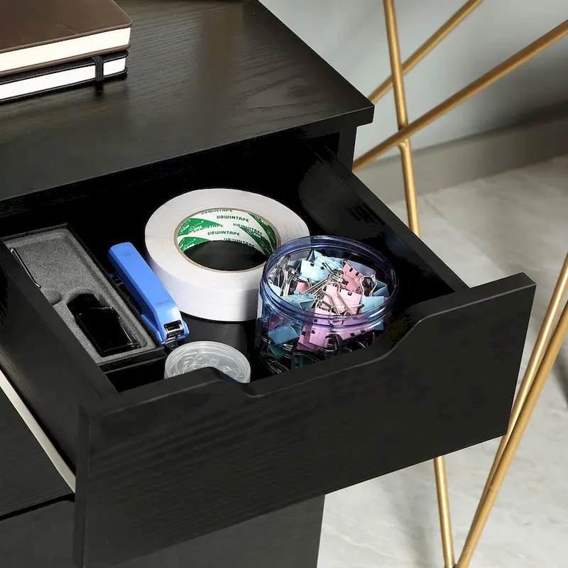 HOMCOM 3 Drawer Mobile File Cabinet, Rolling Printer Stand, Vertical Filing Cabinet
