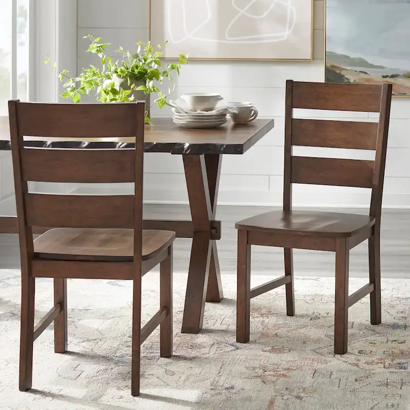 Solid Wood Dining Chairs (Set of 2)