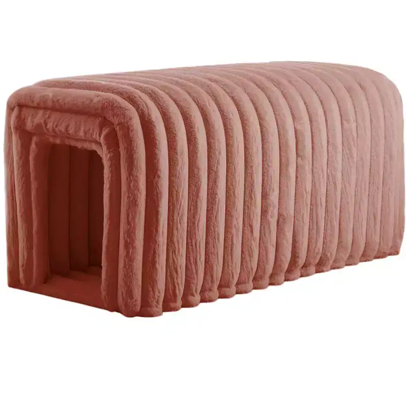 TUYOHW Ottoman Storage Bench Pet Supplies Corduroy Bench Cat's Nest to Hide For the Living Room, Entryway and Bedroom, Brown