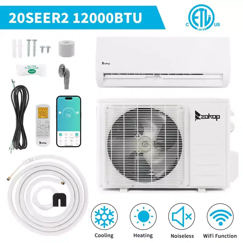 Karl Home 20 SEER2 12,000 BTU 1 Ton Ductless Mini Split Air Conditioner with Heat Pump 115V
