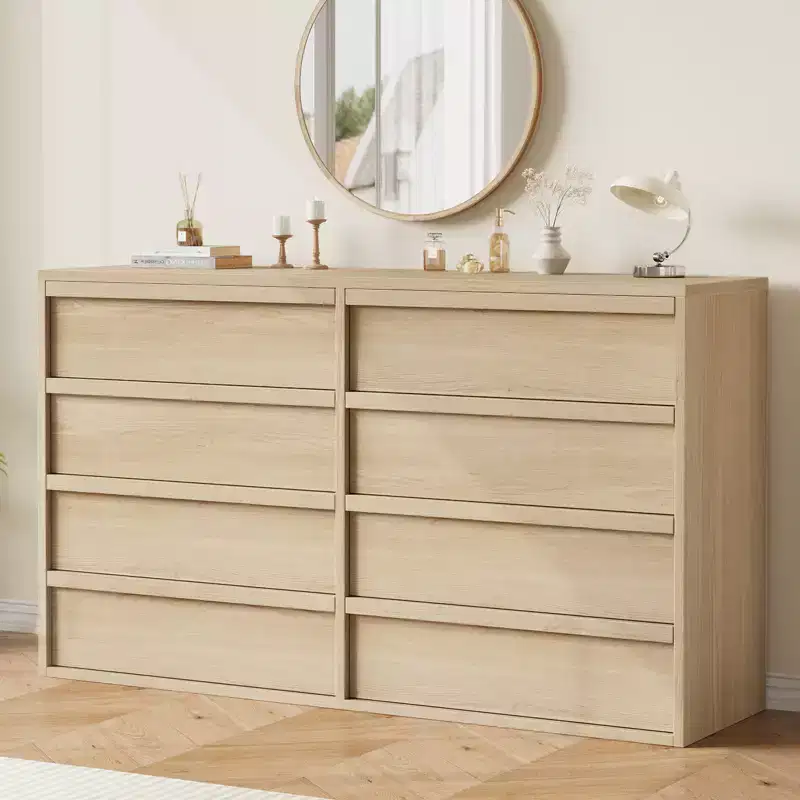 Whizmax 8 Drawer Dresser for Bedroom, 54 Wide Modern Double Dresser Organizer, Chest of Drawers for Living Room, Nursery and HallWay