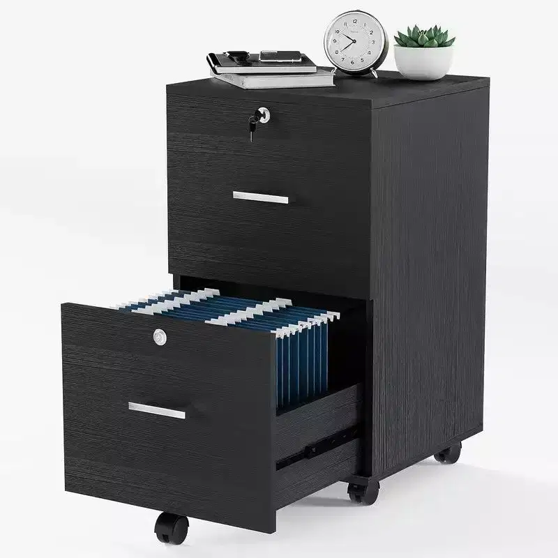 Karl Home 2-Drawer Black MDF 15.75in. W Vertical File Cabinet