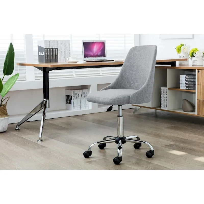 Fabric Upholstered Office Chair with Chrome Base