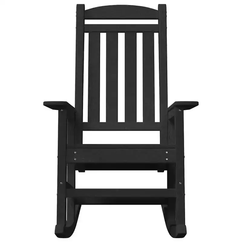 vidaXL Rocking Chair 2 pcs Black 92 x 70 x 108 cm Polyethylene