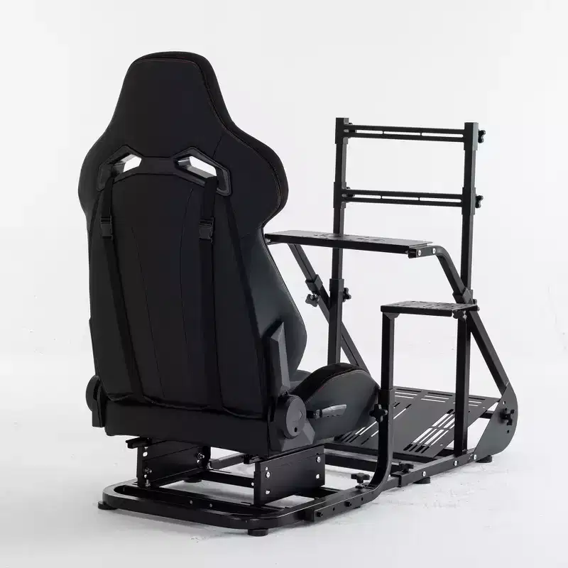 JVNOXK Enhanced Stabilized Racing Wheel Cockpit, Adjustable Driving Simulator (Excludes Handbrake, Pedals, and Display)