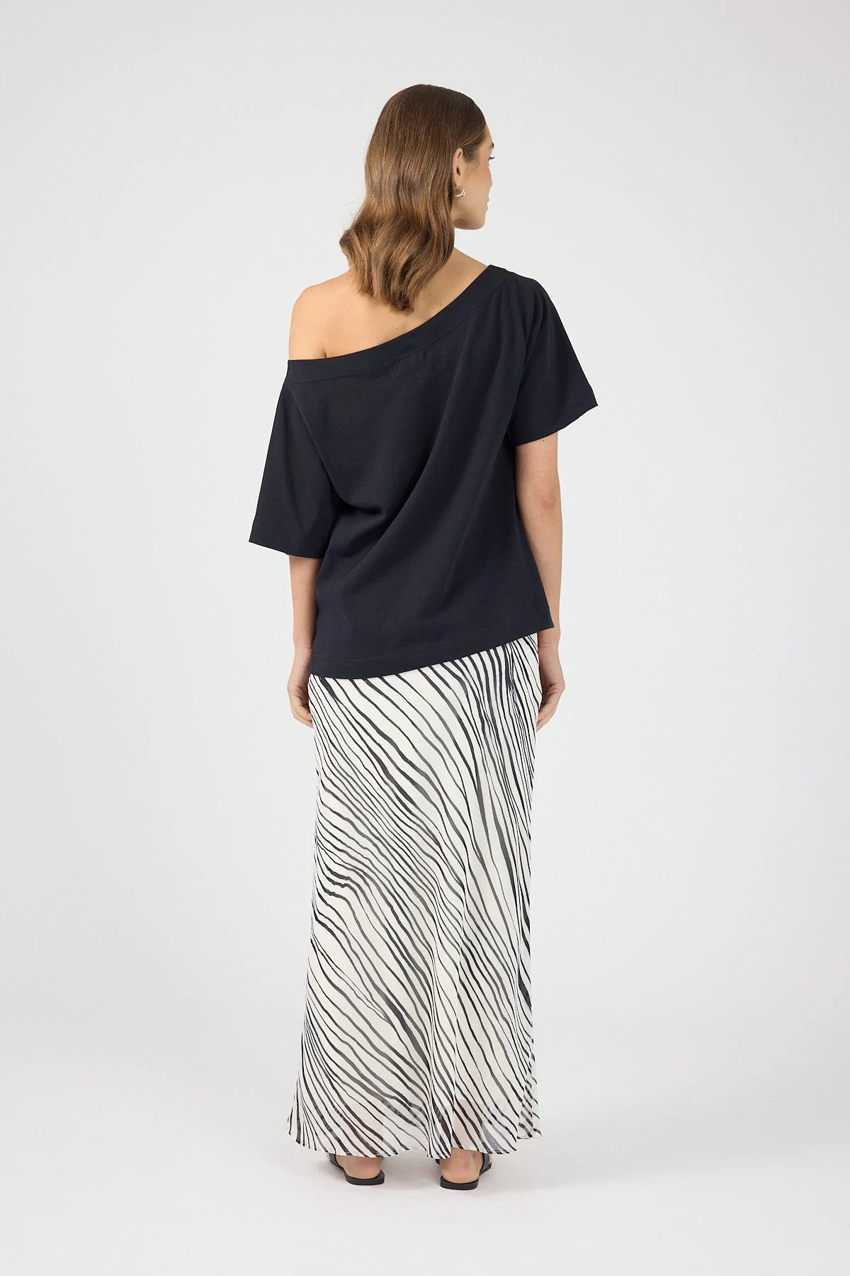 Maxi Skirt Black/White Stripe