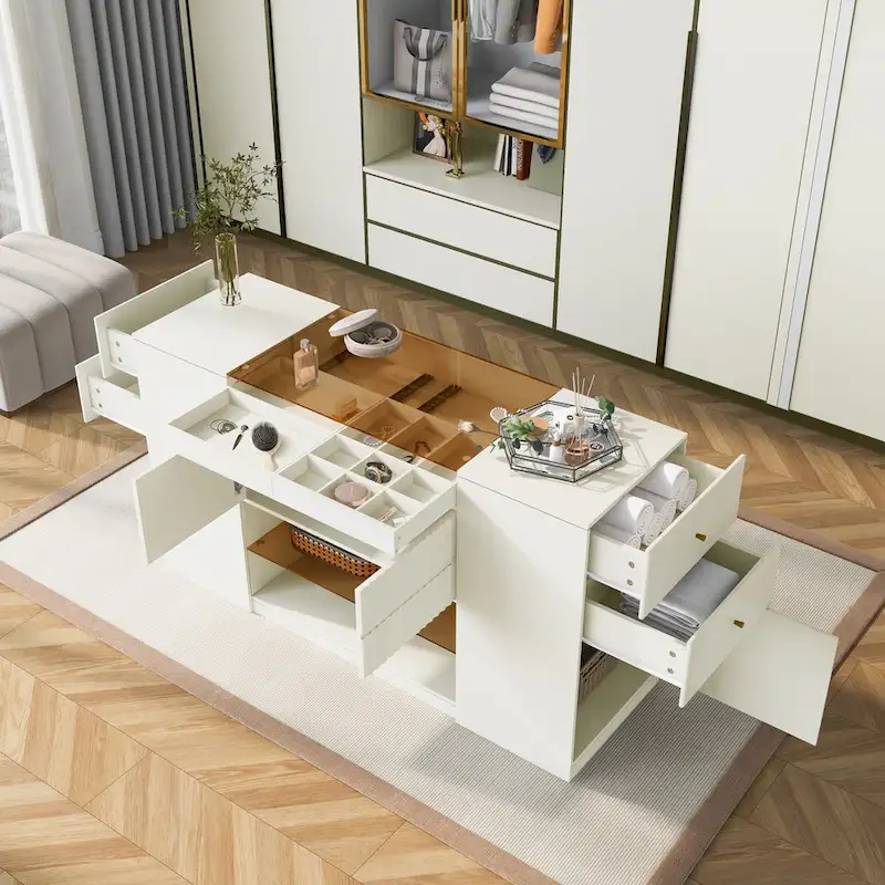Modern Luxury Multi-Functional Island Vanity Dresser