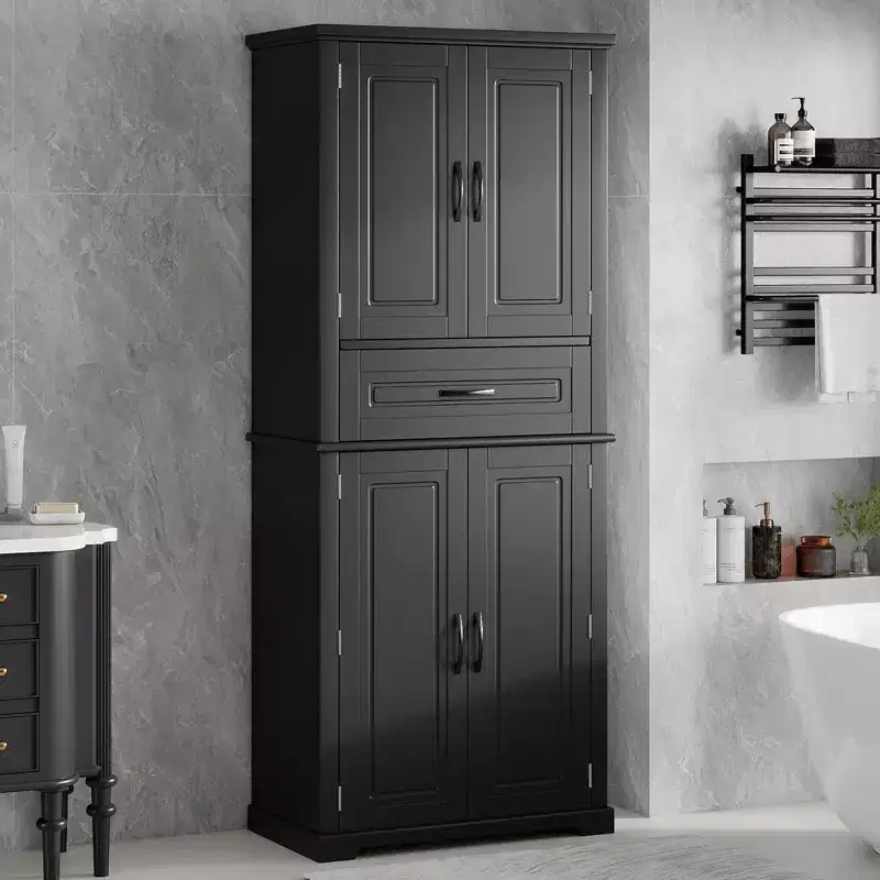 Christopher Knight Home Ashbur Modern Bathroom Storage Cabinet with Drawer and Adjustable Shelf