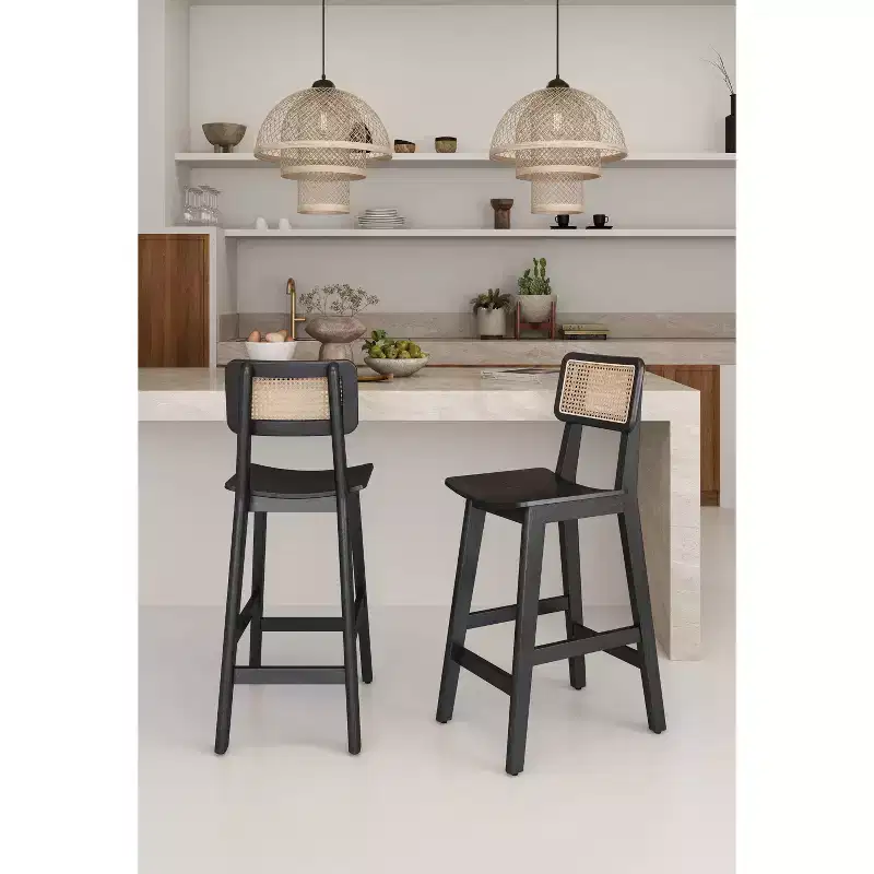 Set of 3 Versailles Wood Counter Height Barstools - Manhattan Comfort