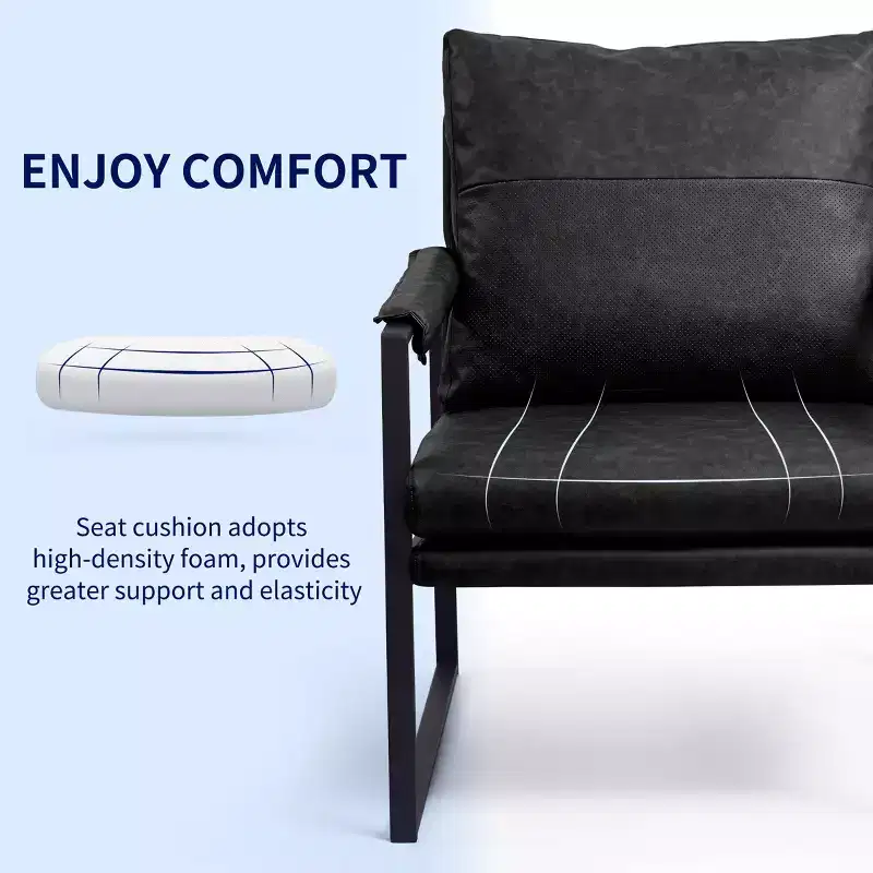 Subrtex Upholstered Modern Accent Chair with Metal Frame