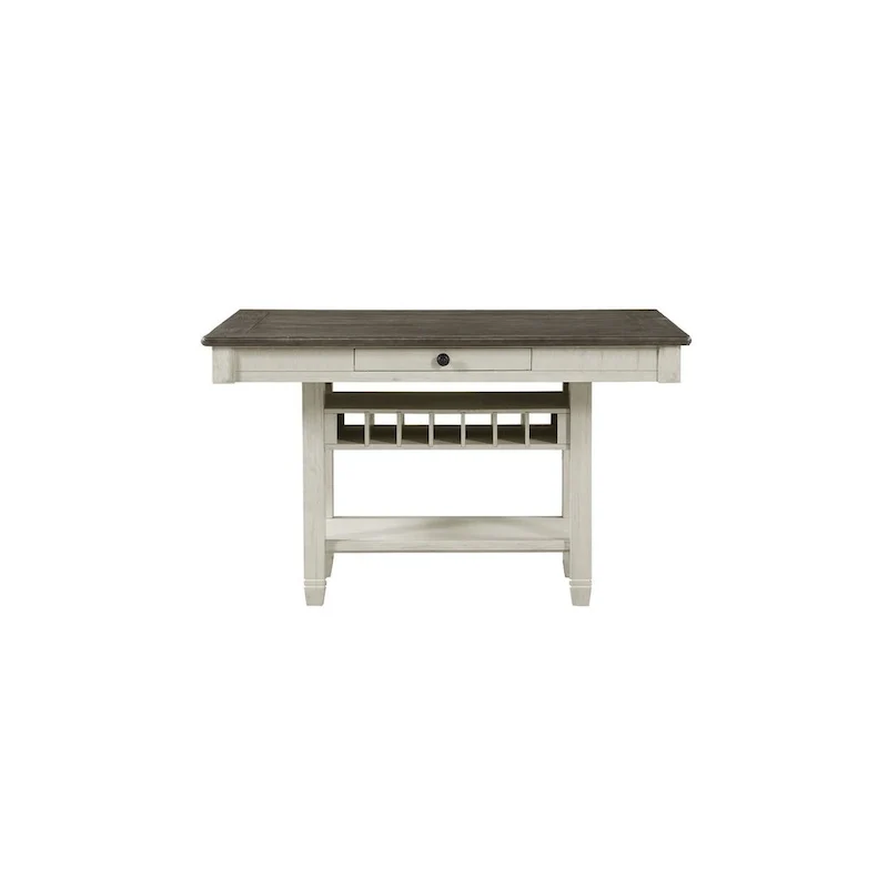 Moreen White Gray Fabric Storage Counter Height Set
