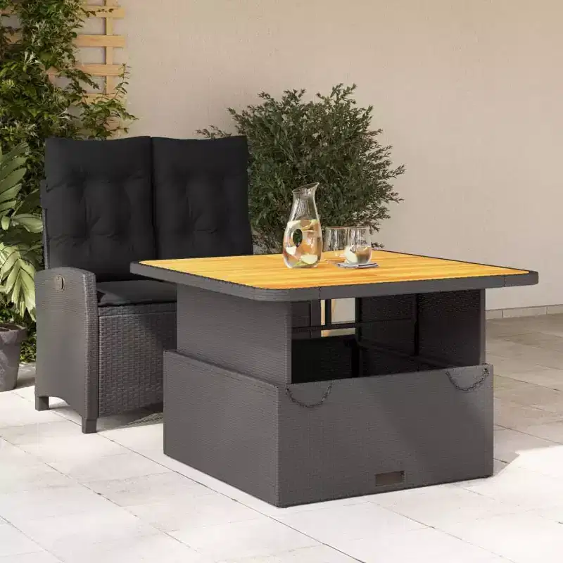 vidaXL Garden Dining Set Black and Brown