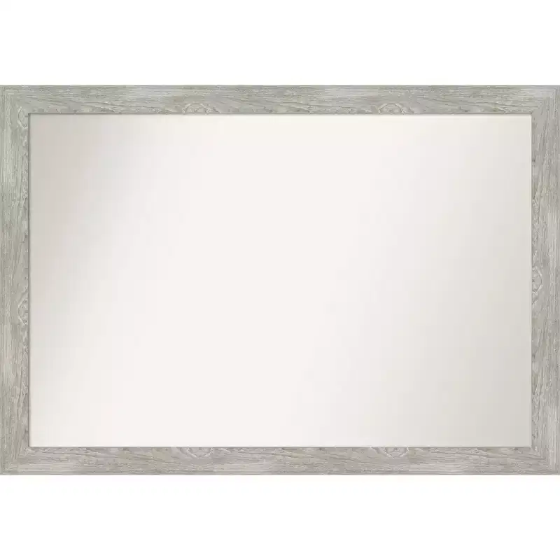 40"x28" Non-Beveled Dove Narrow Bathroom Wall Mirror Gray Wash - Amanti Art: Polystyrene Frame, Wall Mount
