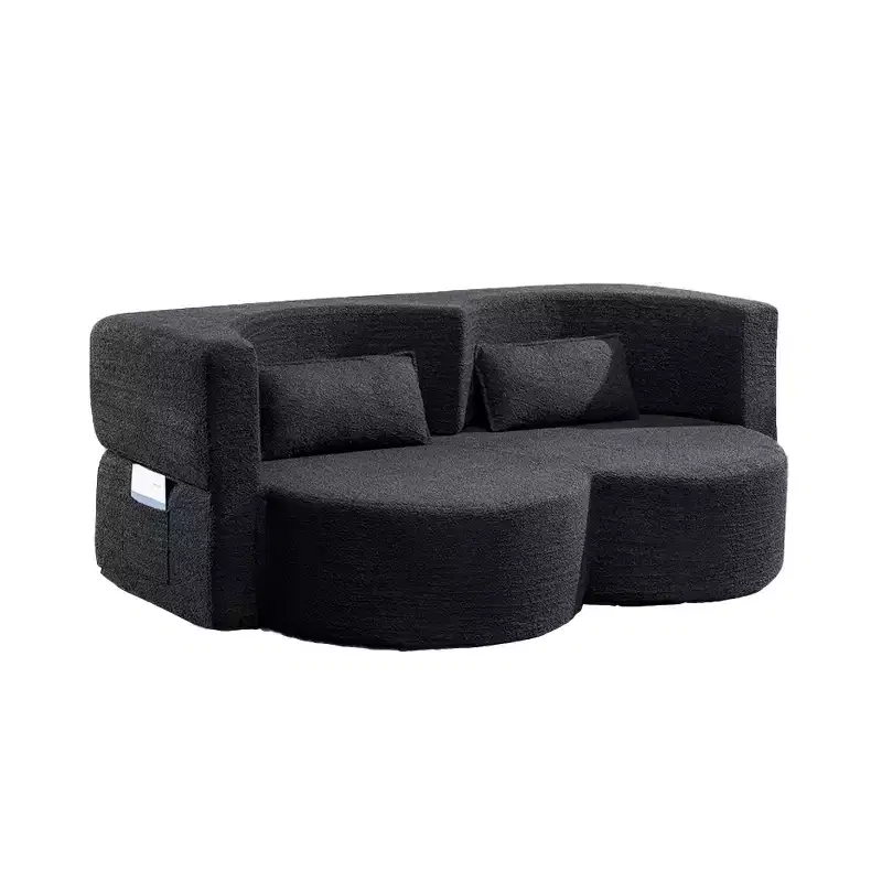 Zeus & Ruta Versatile Foldable Loveseat Sofa for Living Room, Office, Apartment, Dorm, RV & Small Spaces