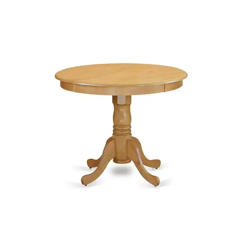 Oak 55 Piece Rounded 36 Inch Dinette Table And Two Parson Chair