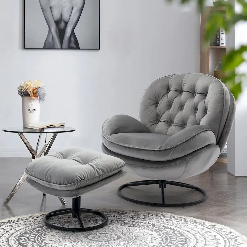 Accent chair TV Chair Living room Chair with Ottoman