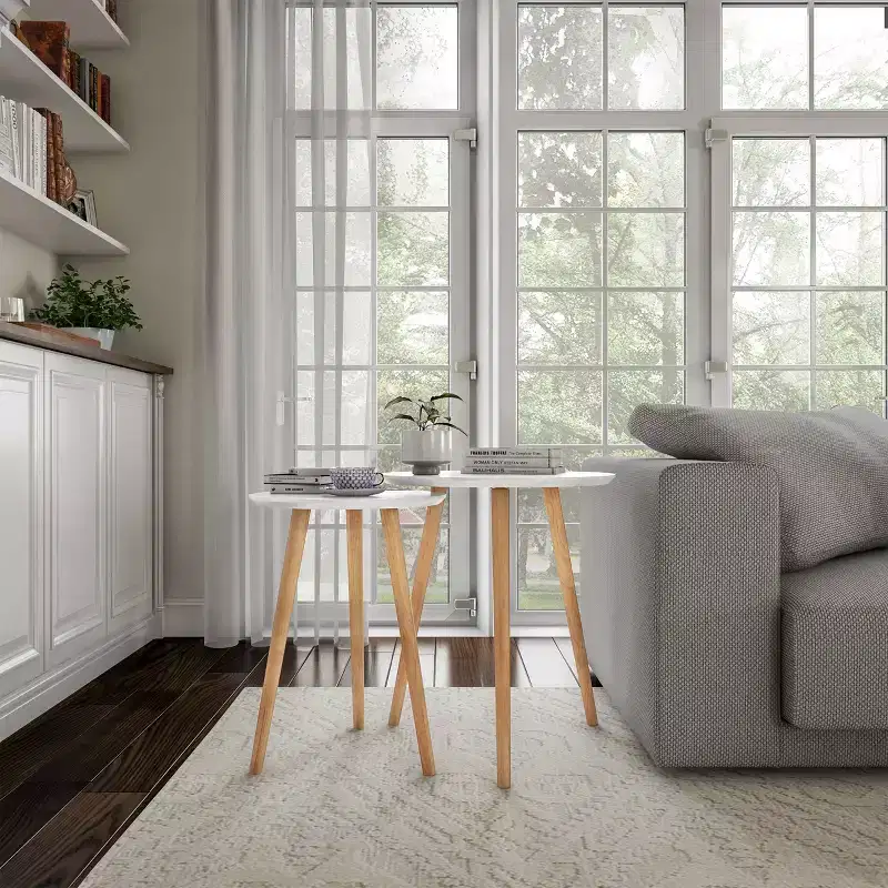 Nesting End Tables with Circular Top White