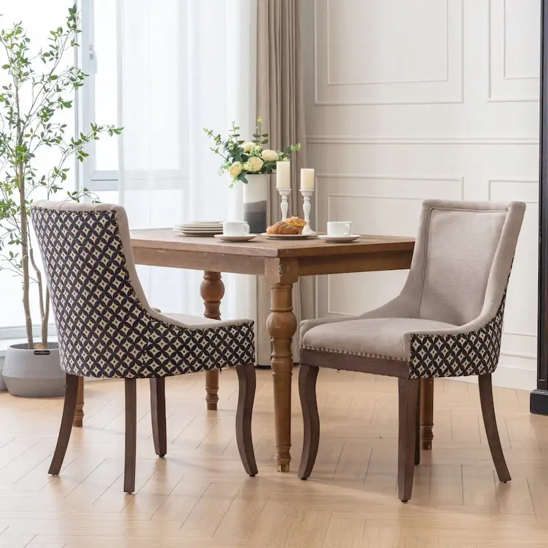 Traditional Tufted Ultra Upholstered Wingback Dining Chair Set of 4