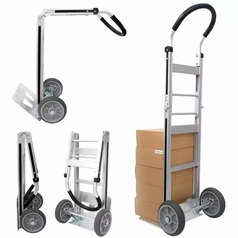 Olympia Tools Aluminum Foldable Utility Shopping Cart w/ Wheels & Removable Bag