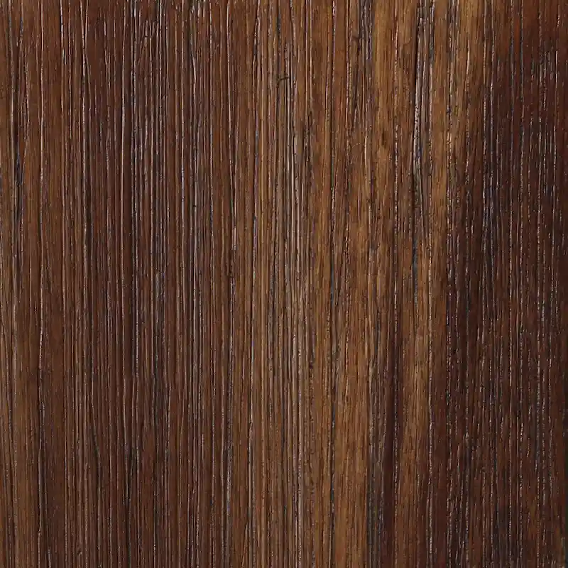 Mid-Century Dining Side Chair, Rubberwood, Faux Leather Padded Seat, Chestnut Wire-Brush Finish