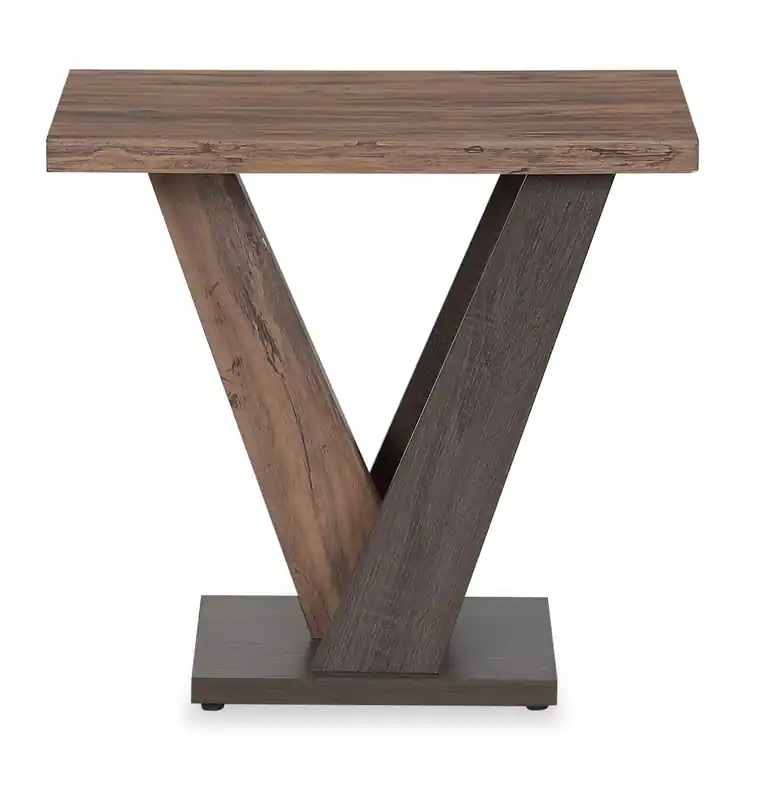23.6 Modern End Table - Dark Brown Wood