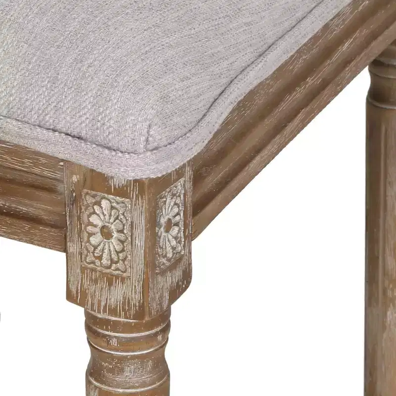 of 4 French Country Wood and Cane Upholstered Dining Chairs