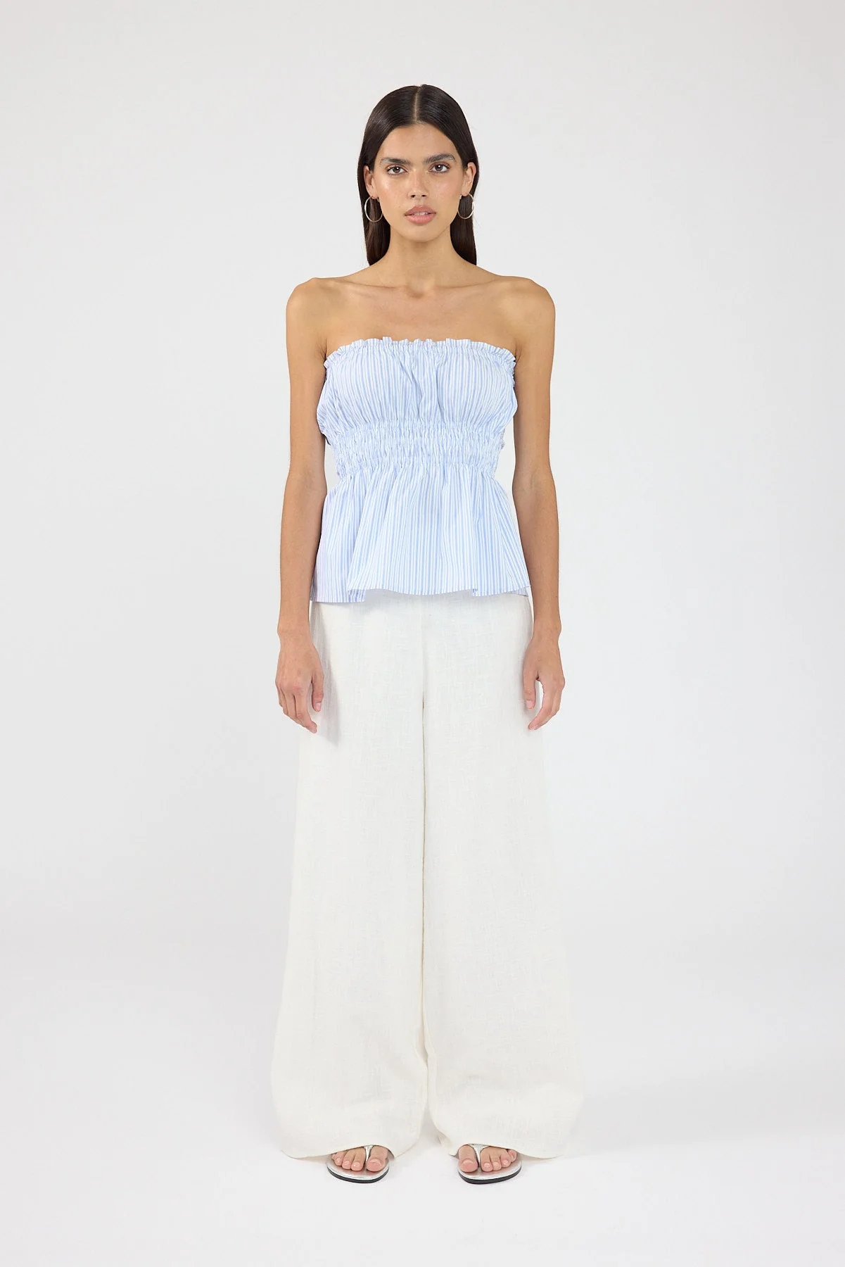 LINEN PANT White