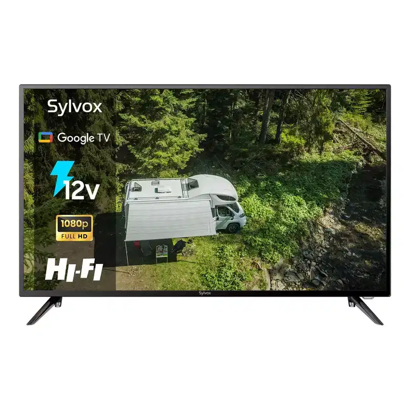SYLVOX Smart RV TV, 40'' 12 Volt TV for RV Camper, Newest Google TV with Google Assitant, 1080P FHD DC/AC Powered Small Smart TV (Vechiel Series)