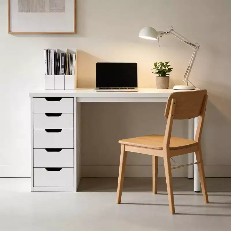 GDFStudio Elinor Classic 47 Computer Desk with 5 Drawers